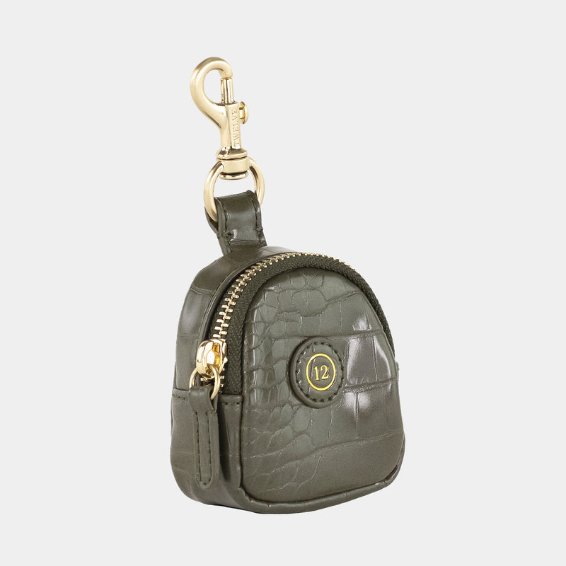 Little Pouch Charm for Diaper Bag in Olive Croc