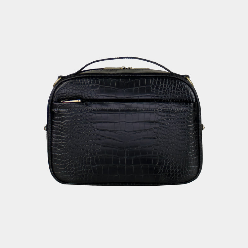 Luxe Diaper Clutch in Black Croc