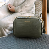 Luxe Diaper Clutch in Olive Croc