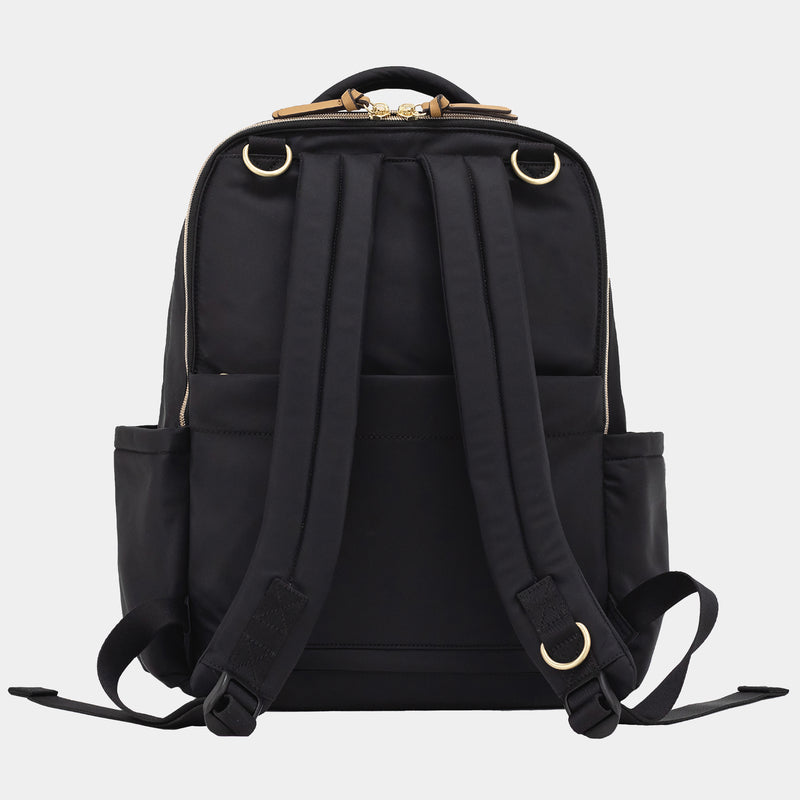 On-The-Go Diaper Bag Backpack in Black/Tan