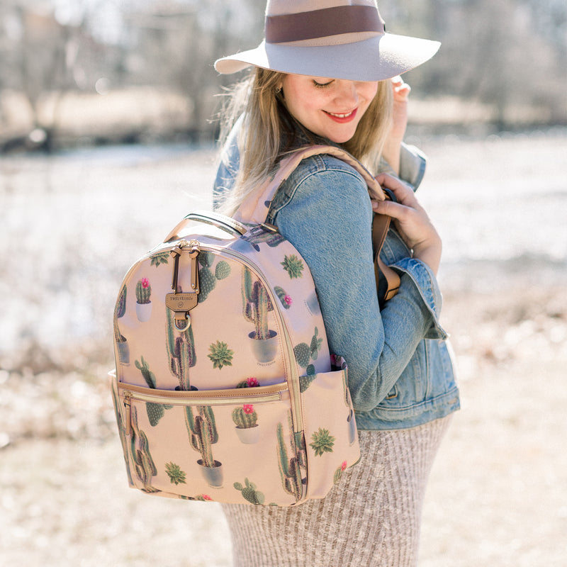 Midi-Go Diaper Bag Backpack in Cactus Print