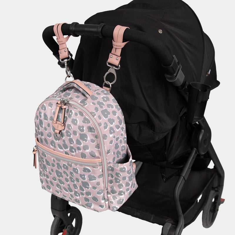 Midi-Go Diaper Bag Backpack in Pink Leopard