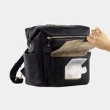 Peek-A-Boo Vegan Leather Convertible Hobo Backpack 1.0 in Black