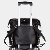 Peek-A-Boo Vegan Leather Convertible Hobo Backpack 1.0 in Black