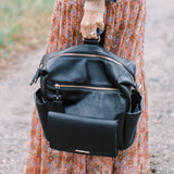 Peek-A-Boo Vegan Leather Convertible Hobo Backpack 1.0 in Black