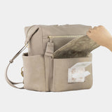 Peek-A-Boo Vegan Leather Convertible Hobo Backpack 1.0 in Latte