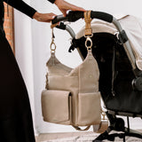 Peek-A-Boo Vegan Leather Convertible Hobo Backpack 1.0 in Latte
