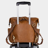 Peek-A-Boo Vegan Leather Convertible Hobo Backpack 1.0 in Toffee