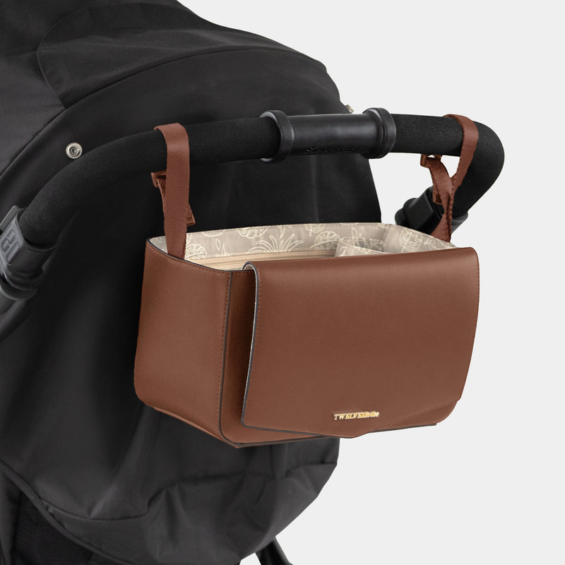 Peek-A-Boo Vegan Leather Stroller Caddy 2.0 in Toffee