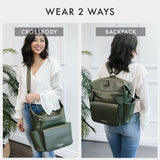 Peek-A-Boo Vegan Leather Convertible Hobo Backpack 1.0 in Latte