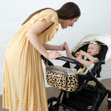 Peek-A-Boo Vegan Leather Stroller Caddy in Leopard