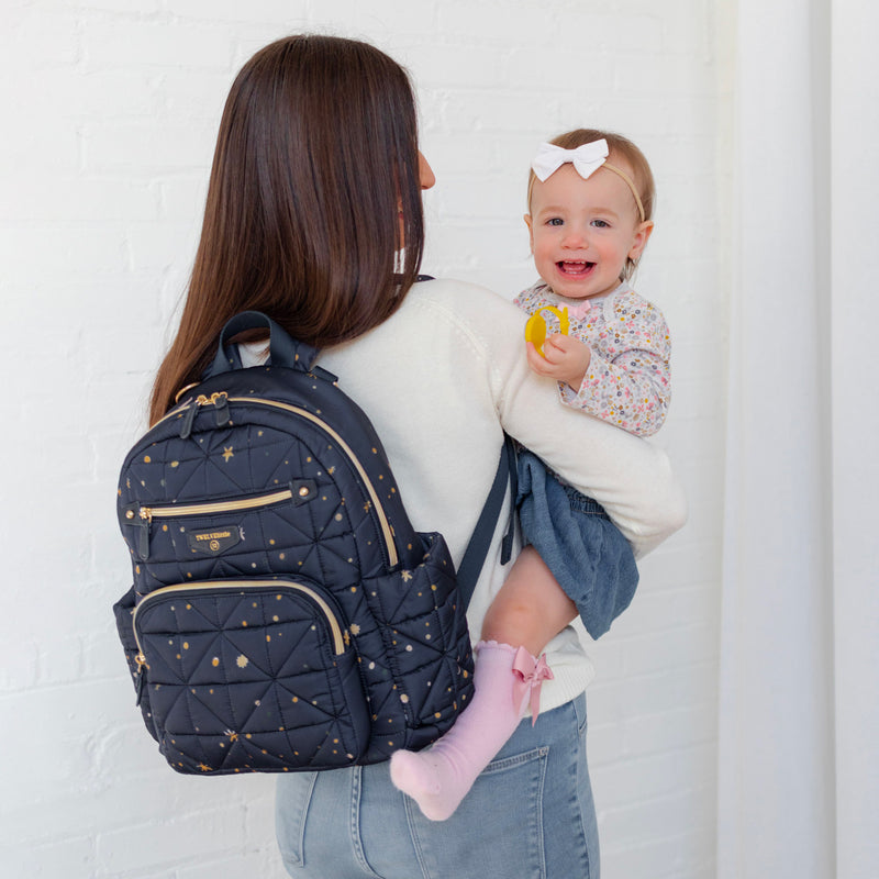 Little Companion Diaper Bag Backpack in Midnight Print 2.0